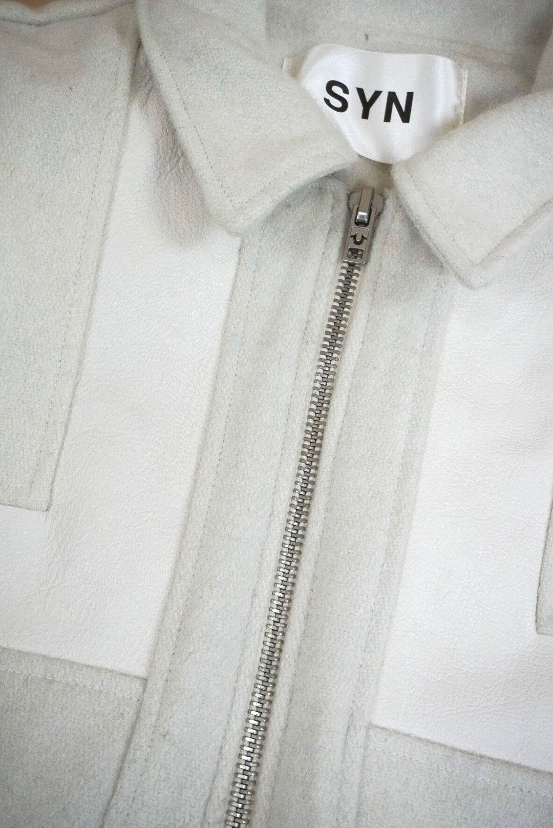 SYN Off-White Wool Collared Jacket