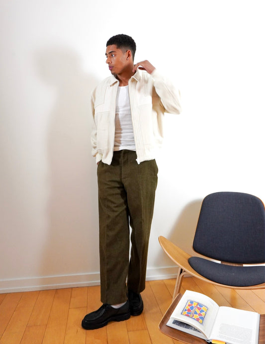 SYN Off-White Wool Collared Jacket